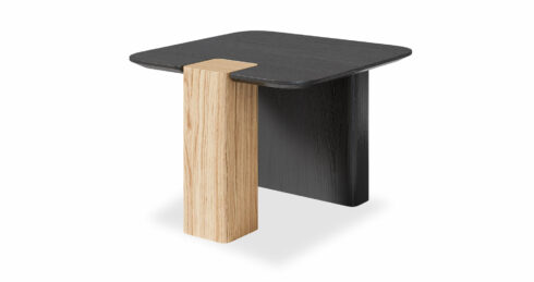שולחן צד אמרילו בגוון אלון שחור וטבעי