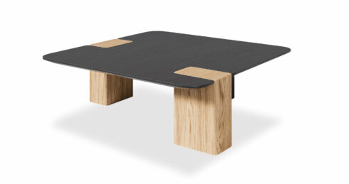 שולחן סלון אמרילו 100 ס"מ אלון שחור וטבעי
